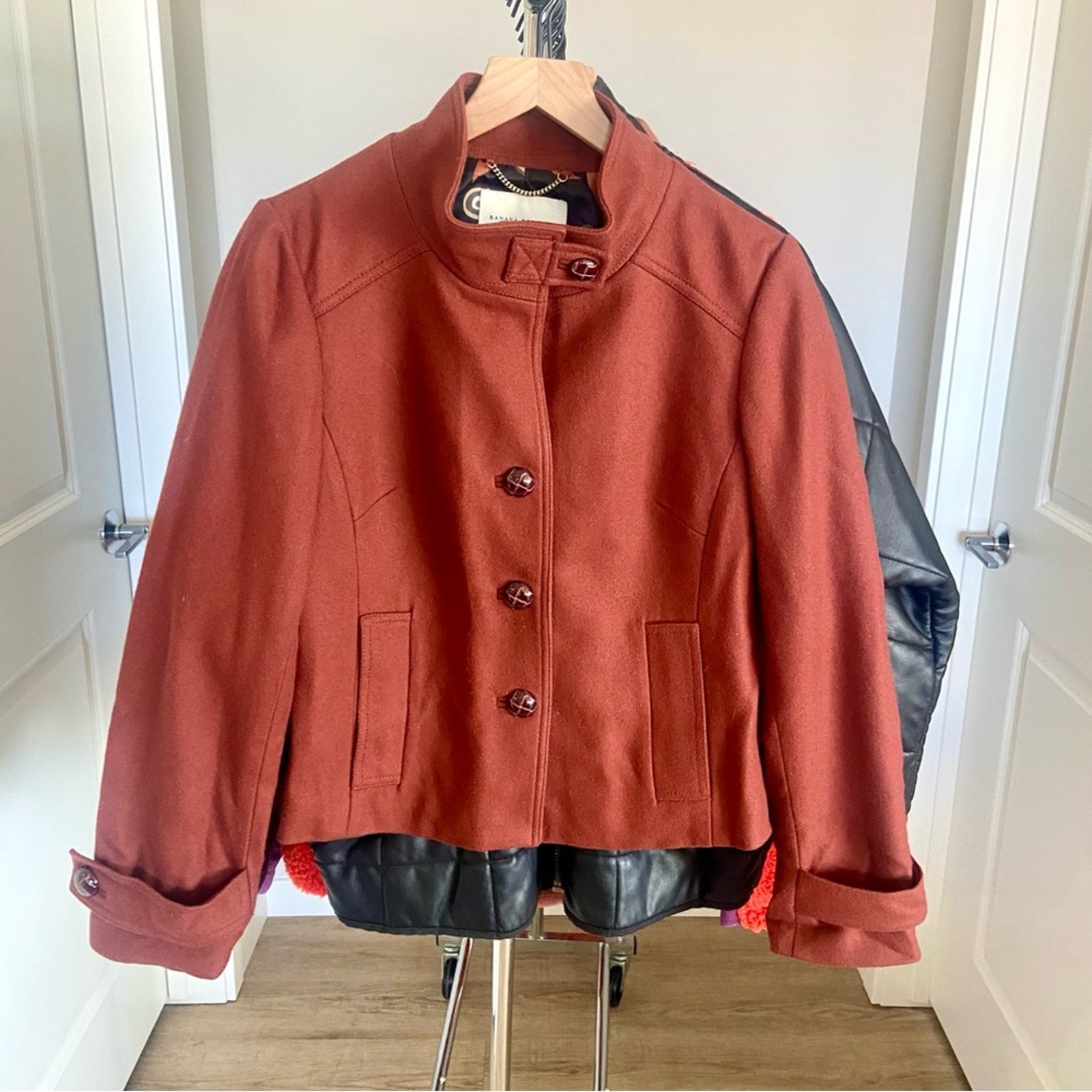 Banana Republic Wool Red Rust Jacket Coat Blazer Classic M